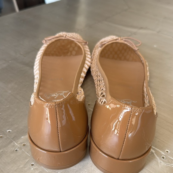 Christian louboutin sweetie Jane mesh flat Lionne camel tan ballet flats sz 41 - Picture 5 of 10